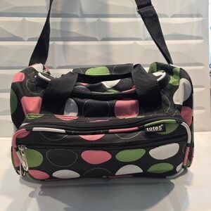 Totes Brand Overnight Duffle Bag - Black, Pink, Green,‎ White